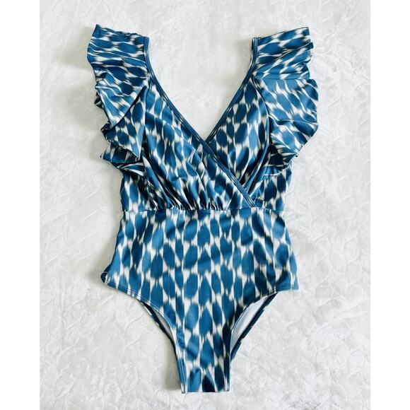 DIARRABLU Women’s Size M NABU Swimsuit Kailua Blue One Piece Swimsuit Bodysuit - Picture 3 of 5